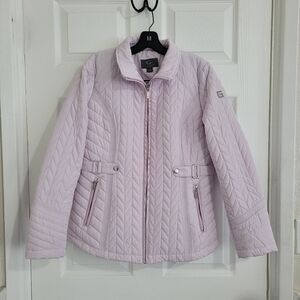 Gallery New York Light Purple Quilted Zip Front Jacket Size Small